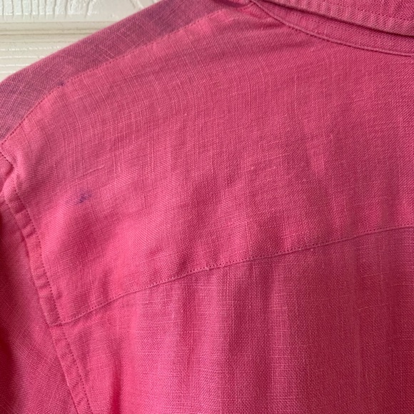100% linen Ralph Lauren pink button up GUC - Picture 4 of 7